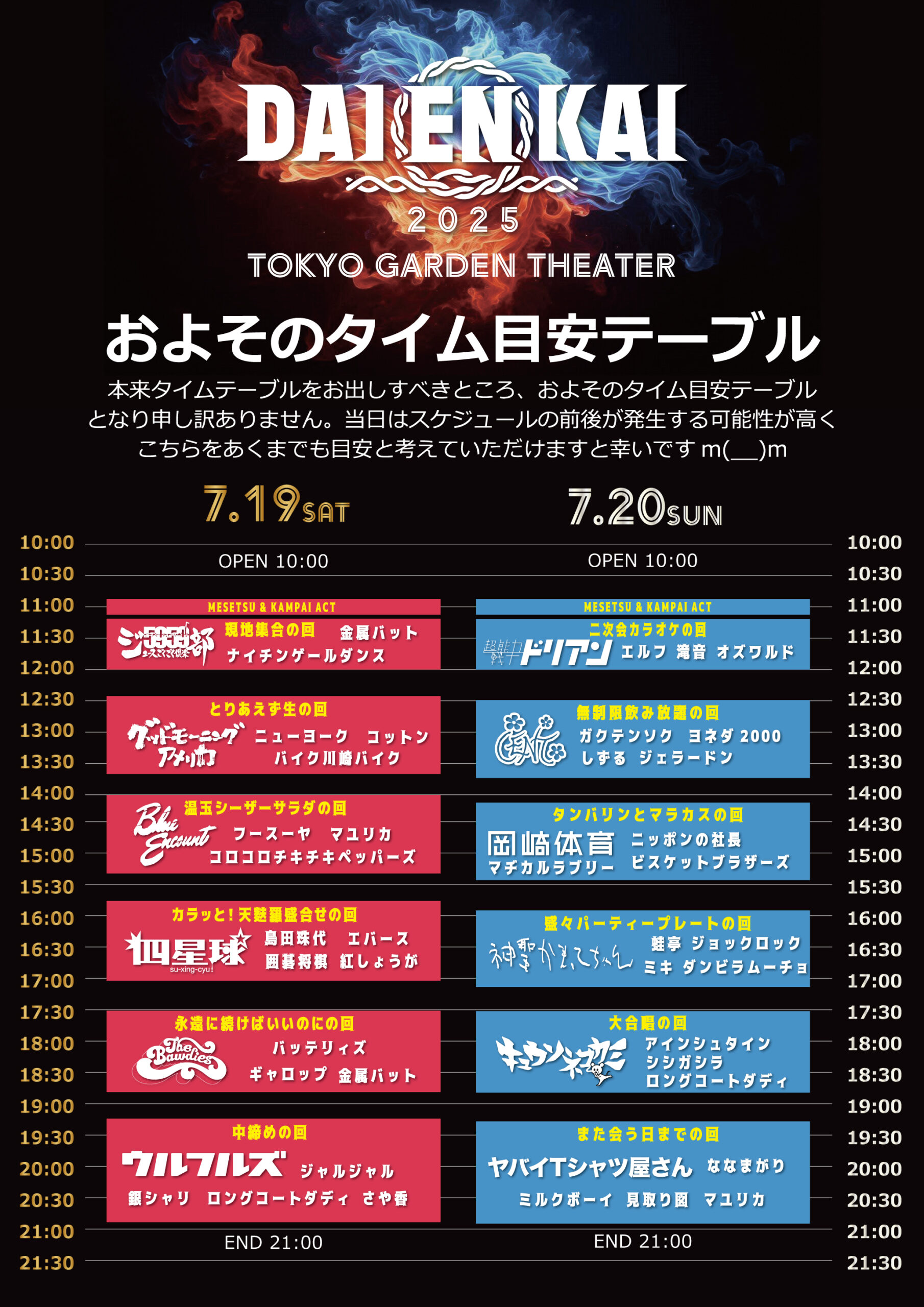 DAIENKAI2025タイムテーブル