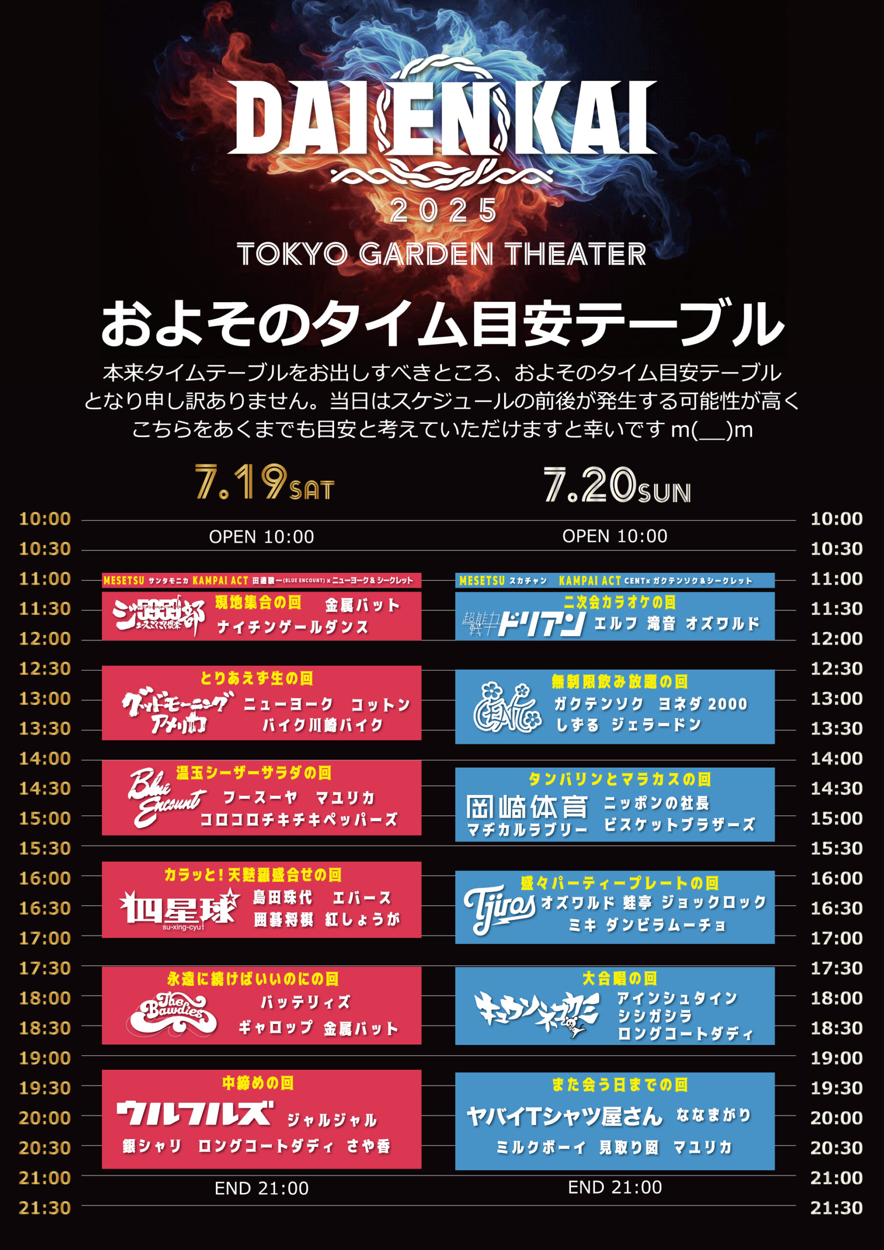 DAIENKAI2025タイムテーブル